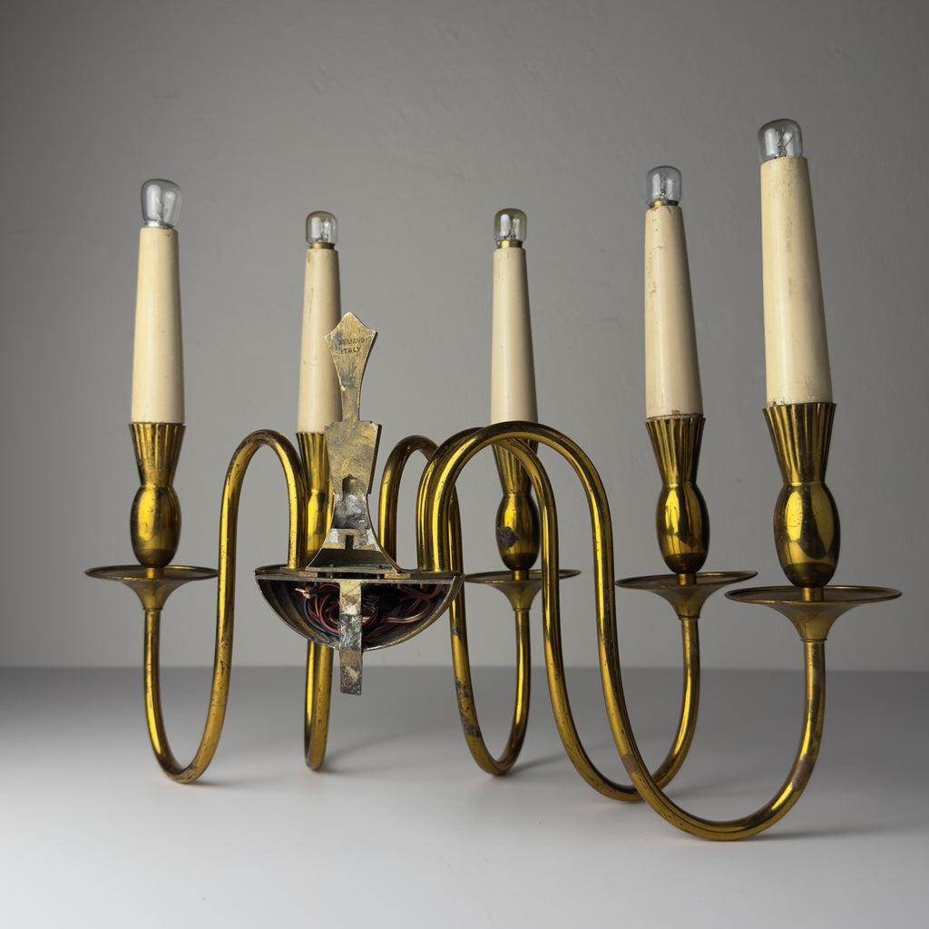 Vintage brass wall lamp by Stilnovo, Italy, 1950s