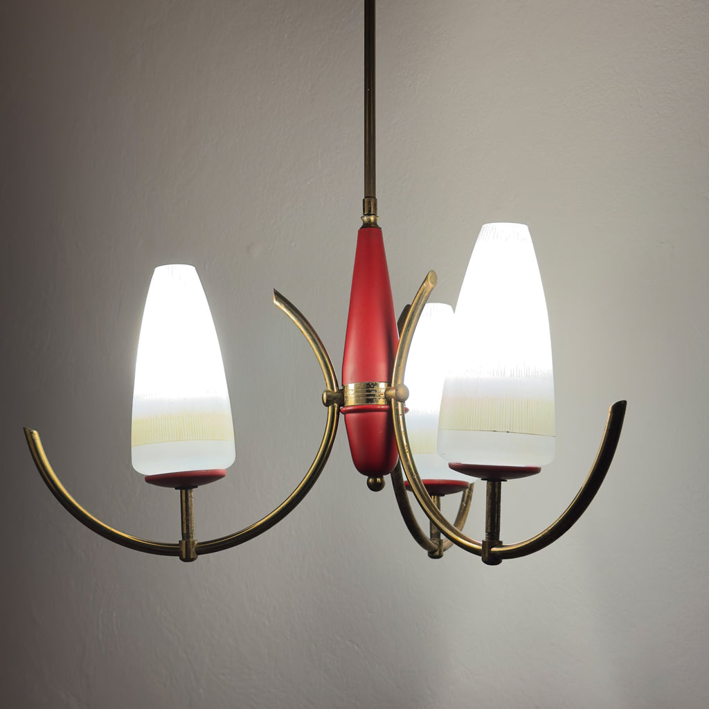 Mid-Century Stilnovo chandelier, Italy 1940-50s