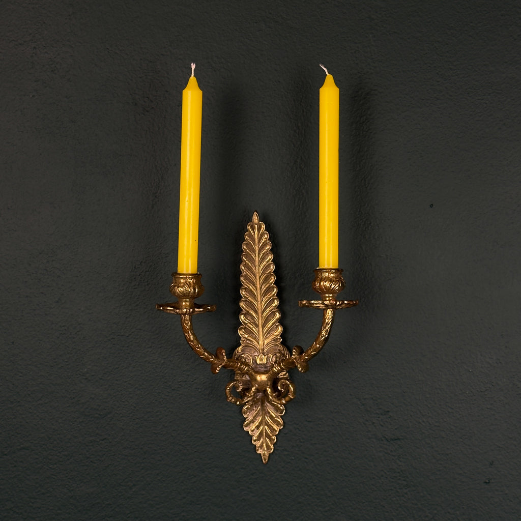 Antique Empire Bronze Wall Candle Sconce, Italy, Late 19th Century