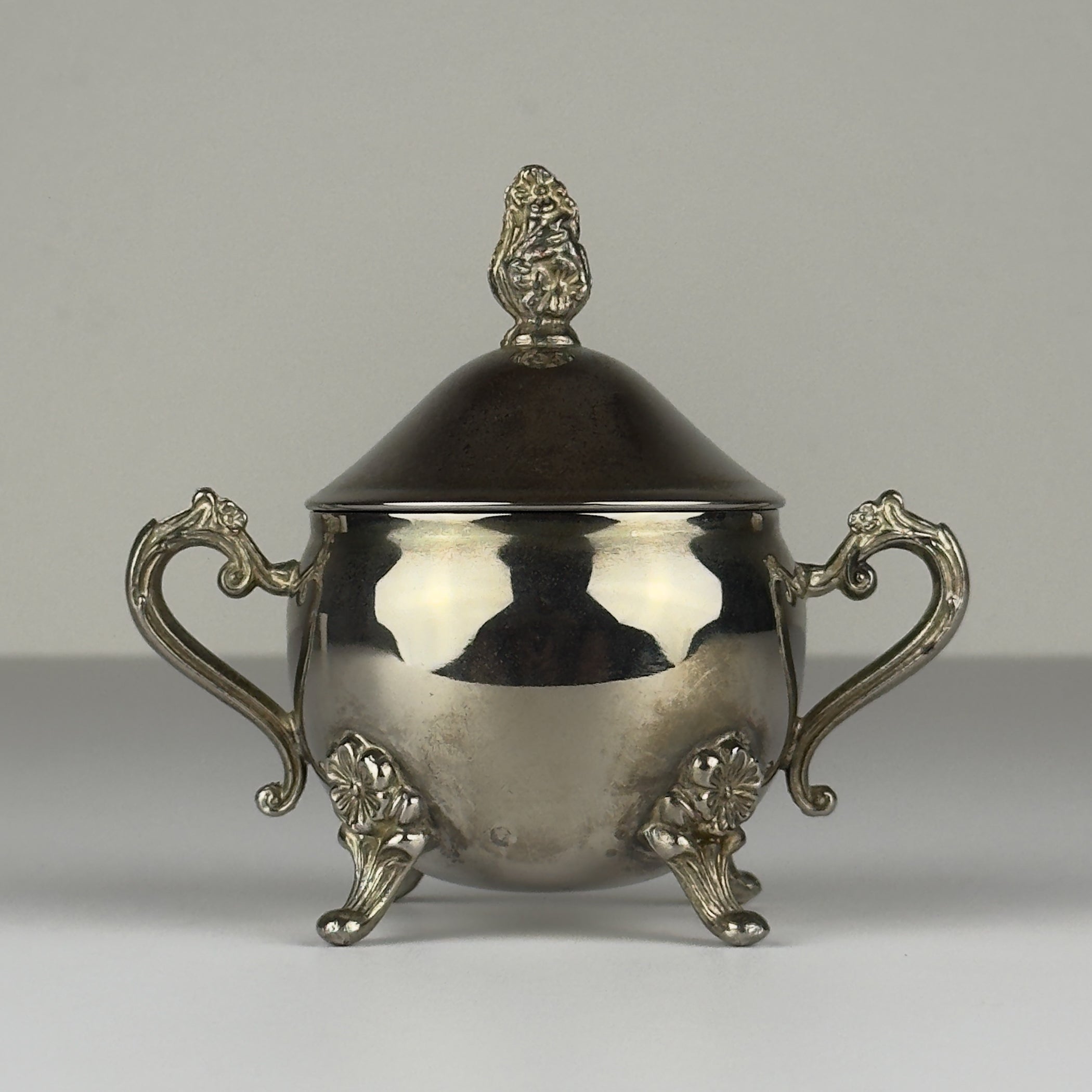 Vintage Metal Coffee or Tea Set of 3, Italy 1980s