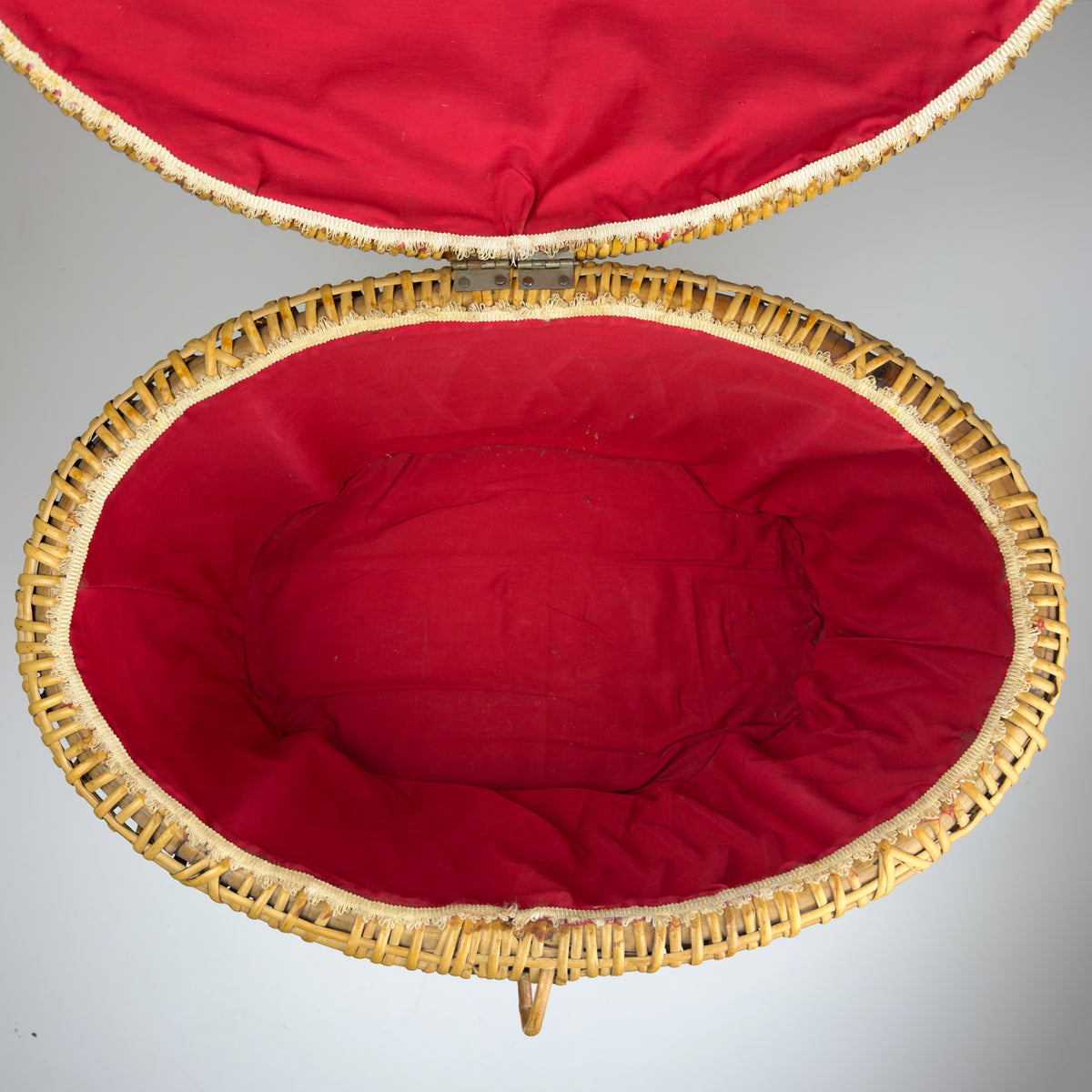 Vintage rattan basket, Italy 1950s