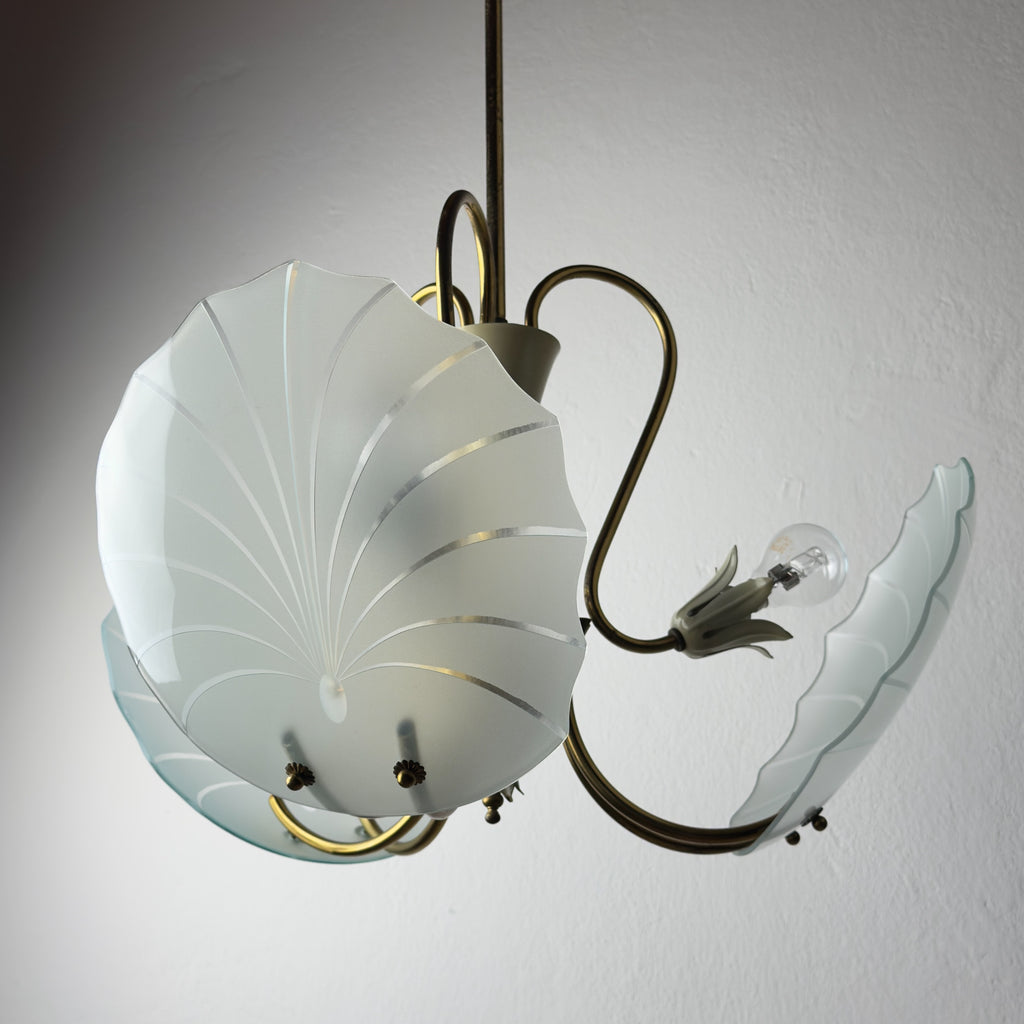 Antique chandelier, in style of Pietro Chiesa For Fontana Arte, Italy, 1930s