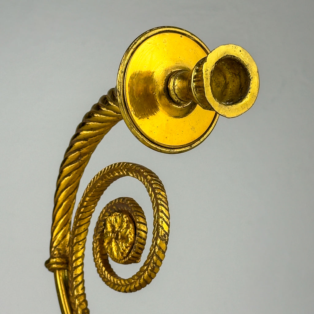 Large Bronze Wall Candle Sconce, France 1950s