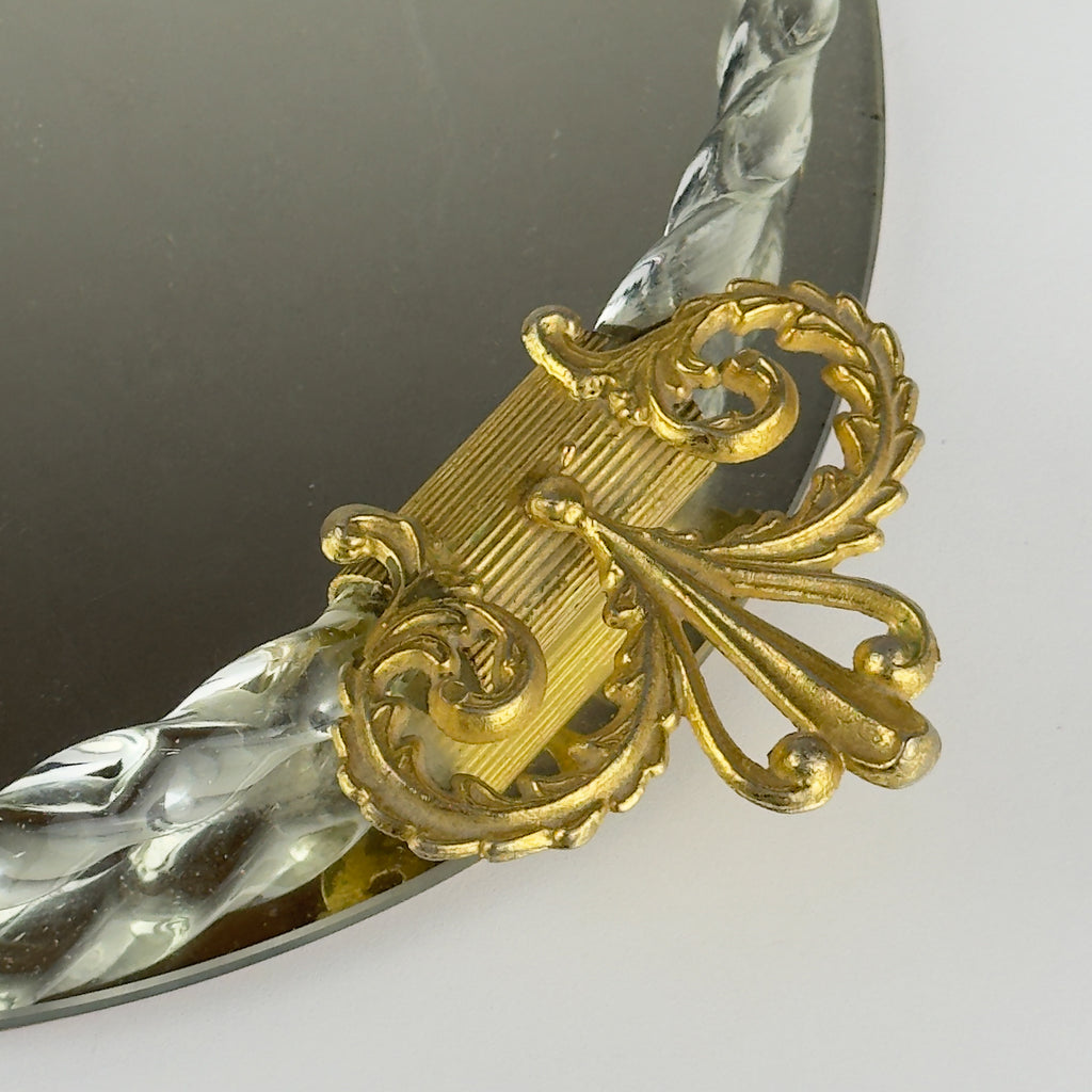 Vintage Venetian glass Mirror Tray, Italy 1950s