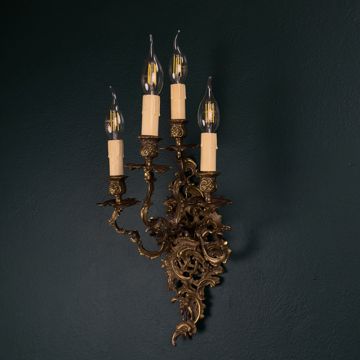 Vintage Bronze Wall Sconce - Italian Home Decor - Italy, 1930s