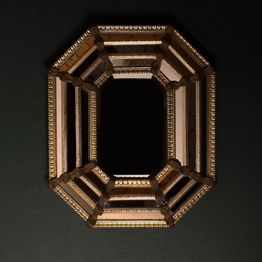Vintage Octagonal Murano Mirror, Italy 1950s