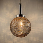 Vintage Murano sphere ball pendant lamp, Italy 1960s
