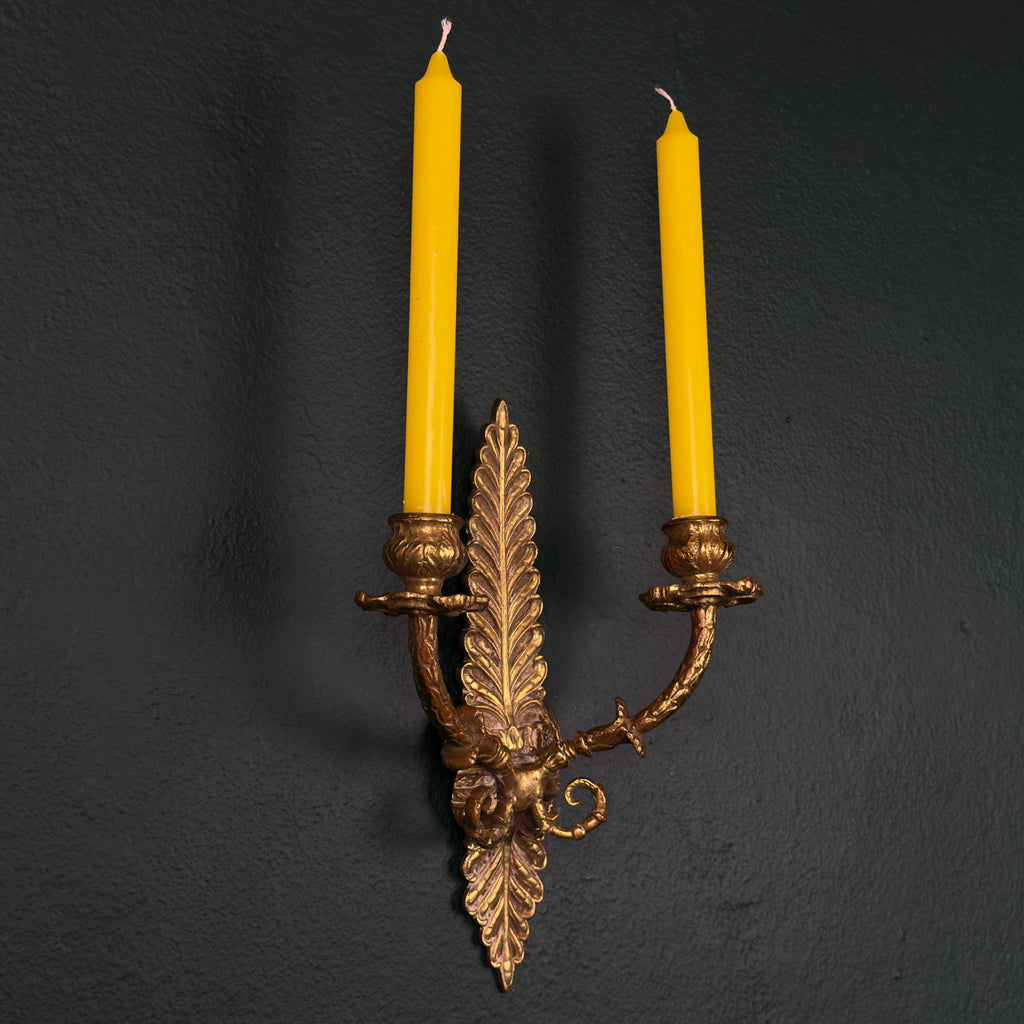 Antique Empire Bronze Wall Candle Sconce, Italy, Late 19th Century