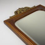 Vintage Large Wooden Wall Mirror, Italy 1950s