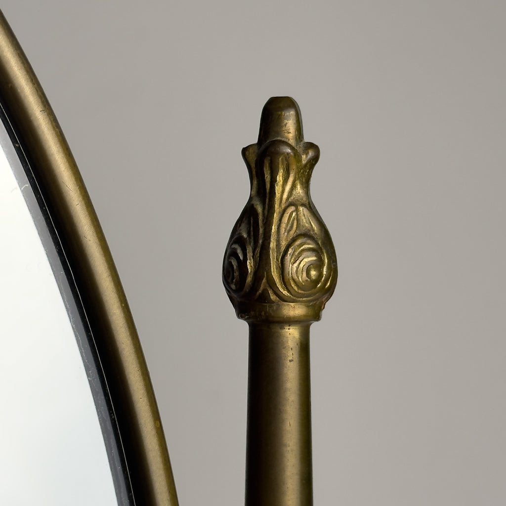 Vintage tabletop vanity mirror from brass, Italy, 1950s