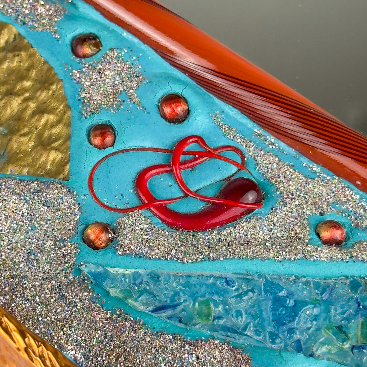 Mid-Century Murano Glass Mosaic Mirror by Zane Luigina "Fantasy Glass", Italy, 1990s