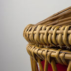 Vintage rattan basket, Italy 1950s