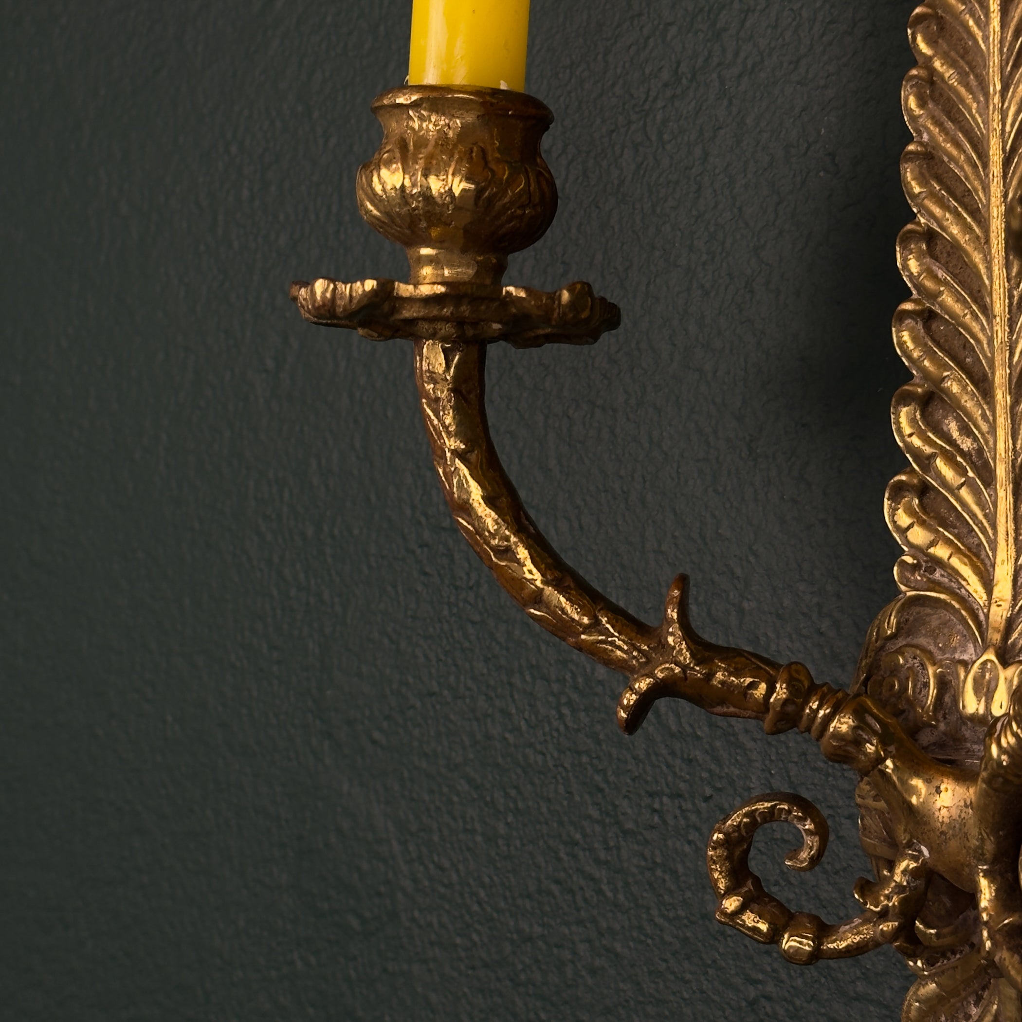 Antique Empire Bronze Wall Candle Sconce, Italy, Late 19th Century