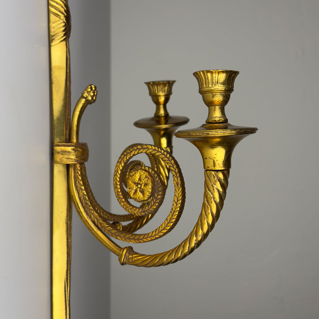 Large Bronze Wall Candle Sconce, France 1950s