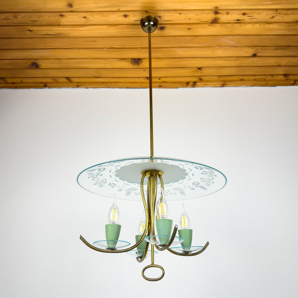 Vintage chandelier by Pietro Chiesa for Fontana Arte, Italy 1930s