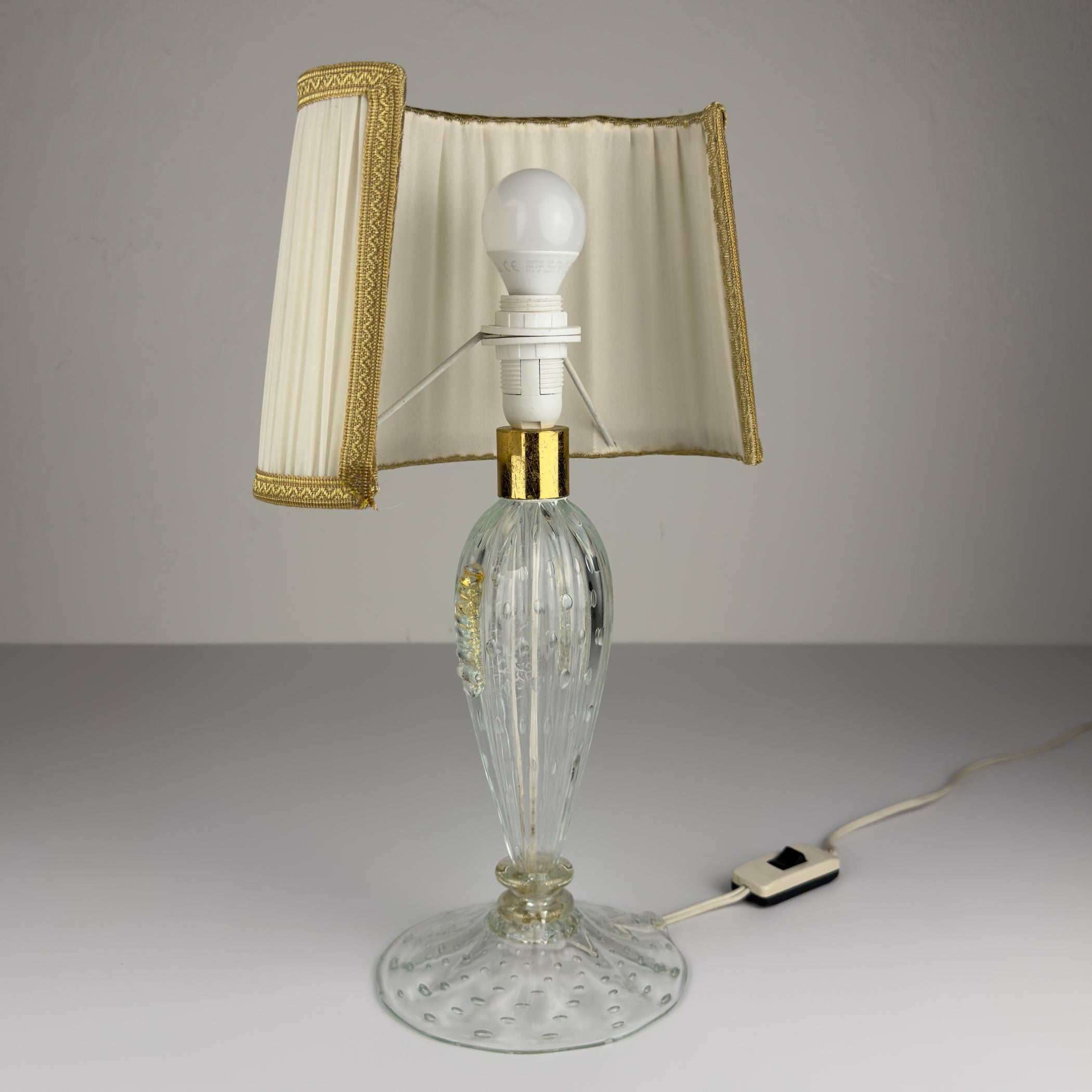 Original Murano glass table lamp by Barovier and Toso, Italy 1980s