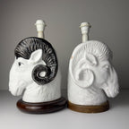 Vintage table lamps Ram Head, Italy 1970s Set of 2