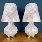 Pair of murano table lamps Mushroom Italy 1970s Italian Modern Retro home decor