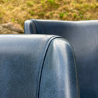 Vintage blue dining chairs, Italy 1950s, Mid-century modern, Set of 2