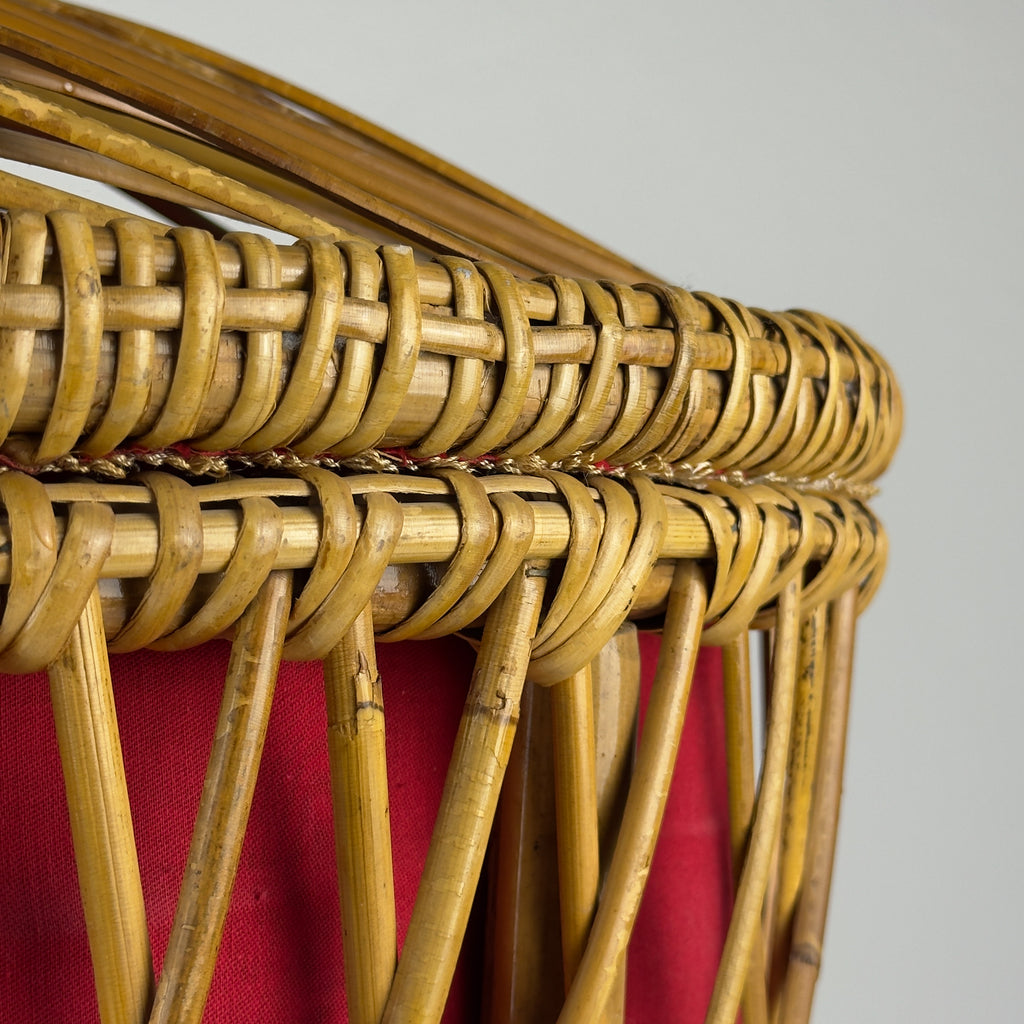 Vintage rattan basket, Italy 1950s