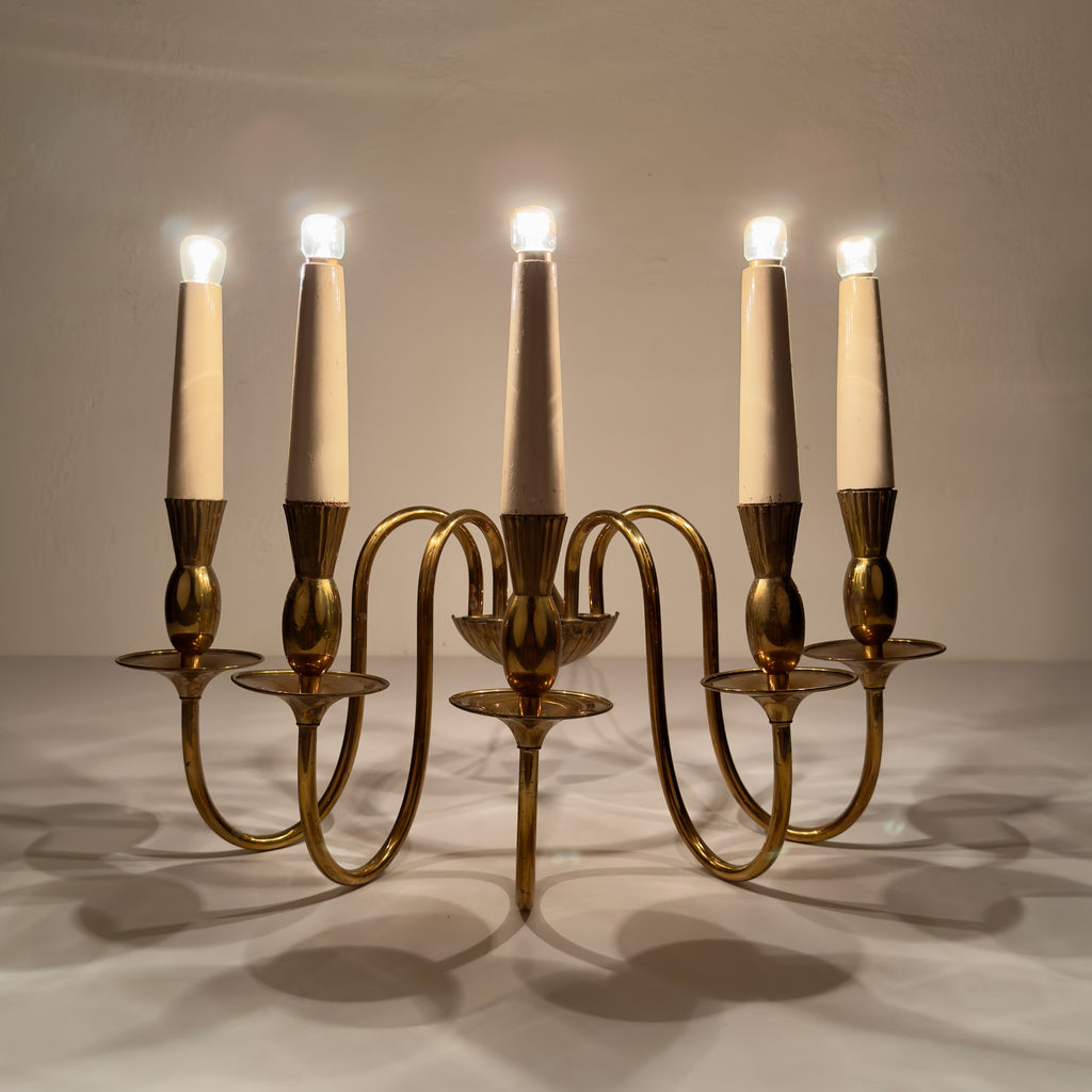 Vintage brass wall lamp by Stilnovo, Italy, 1950s
