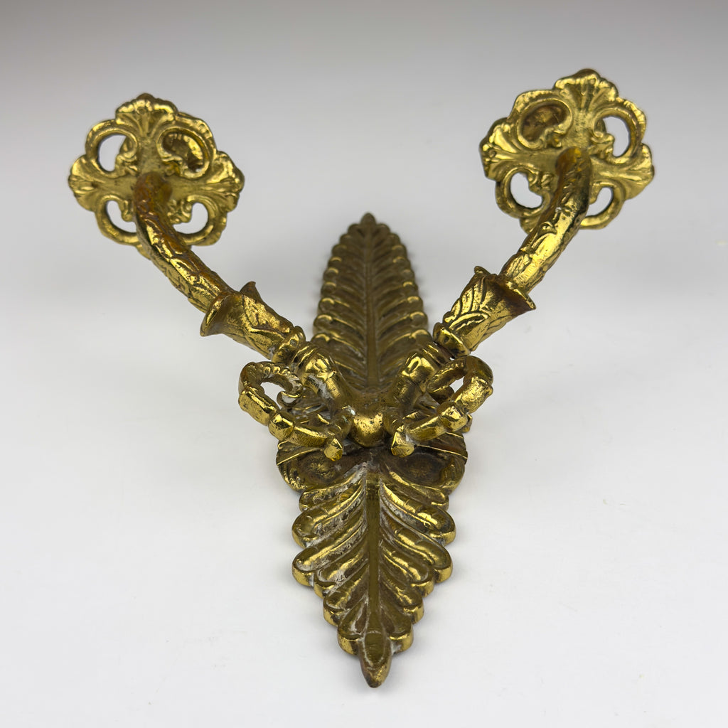 Antique Empire Bronze Wall Candle Sconce, Italy, Late 19th Century