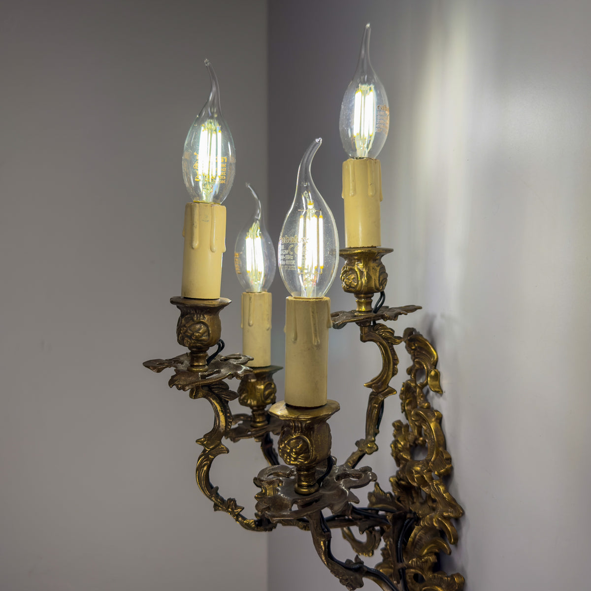 Vintage Bronze Wall Sconce - Italian Home Decor - Italy, 1930s