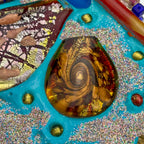Mid-Century Murano Glass Mosaic Mirror by Zane Luigina "Fantasy Glass", Italy, 1990s