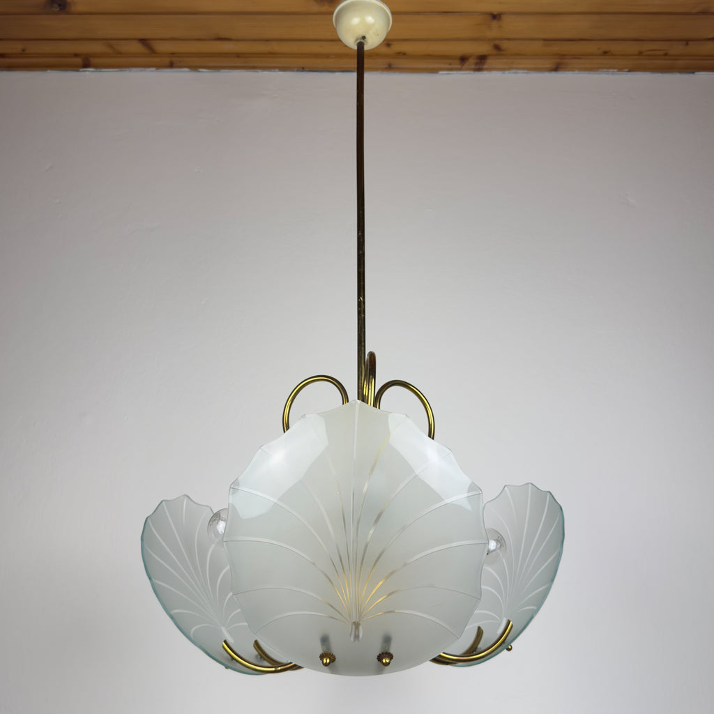 Antique chandelier, in style of Pietro Chiesa For Fontana Arte, Italy, 1930s