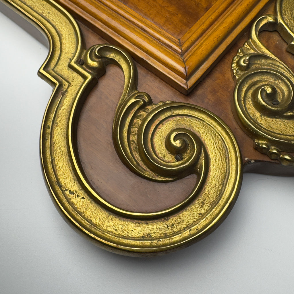 Vintage Large Wooden Wall Mirror, Italy 1950s