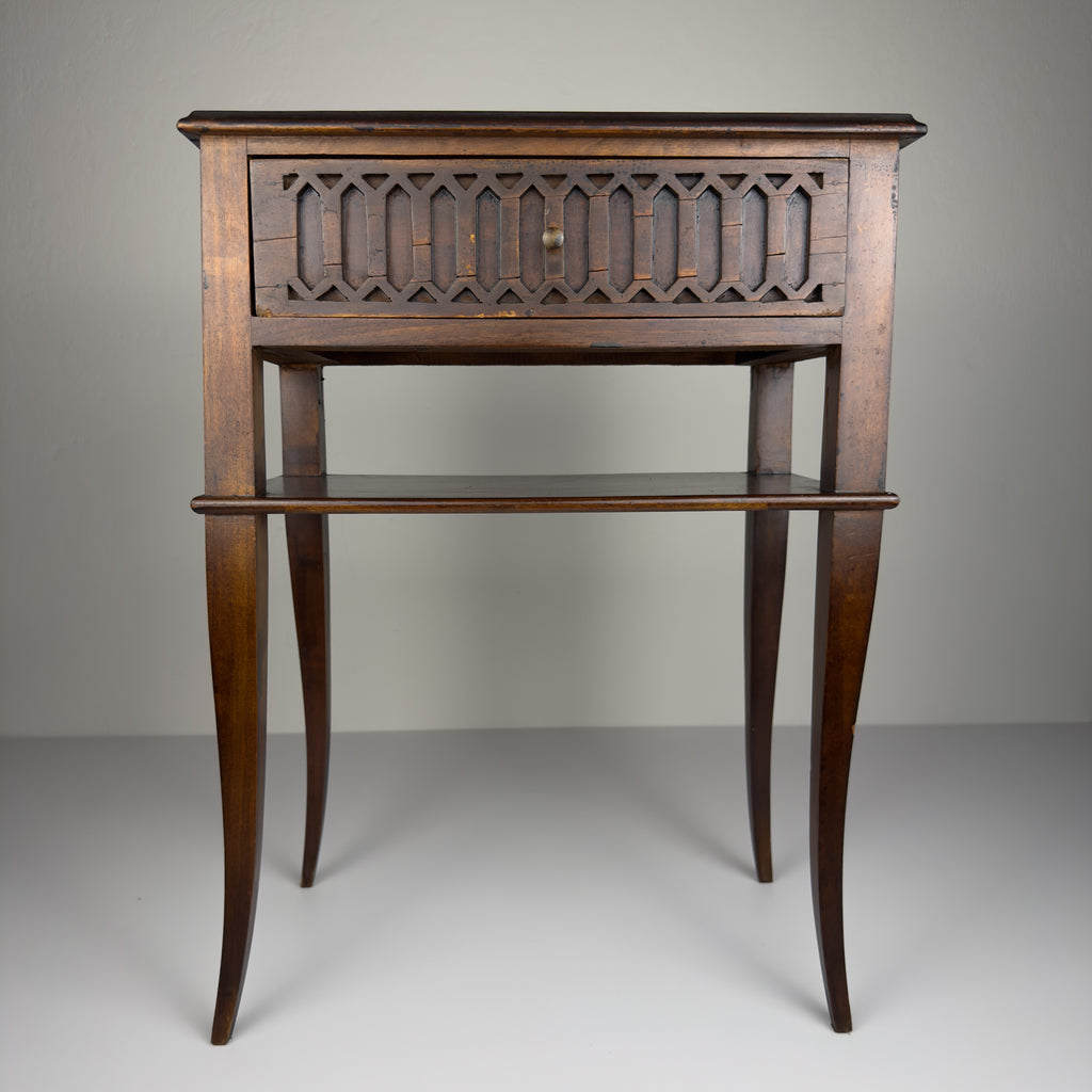Vintage wood nightstand Italy 1970s