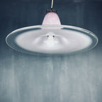 Mid-century pink Murano glass pendant lamp by VeLuce Italy 1970s
