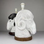 Vintage table lamps Ram Head, Italy 1970s Set of 2