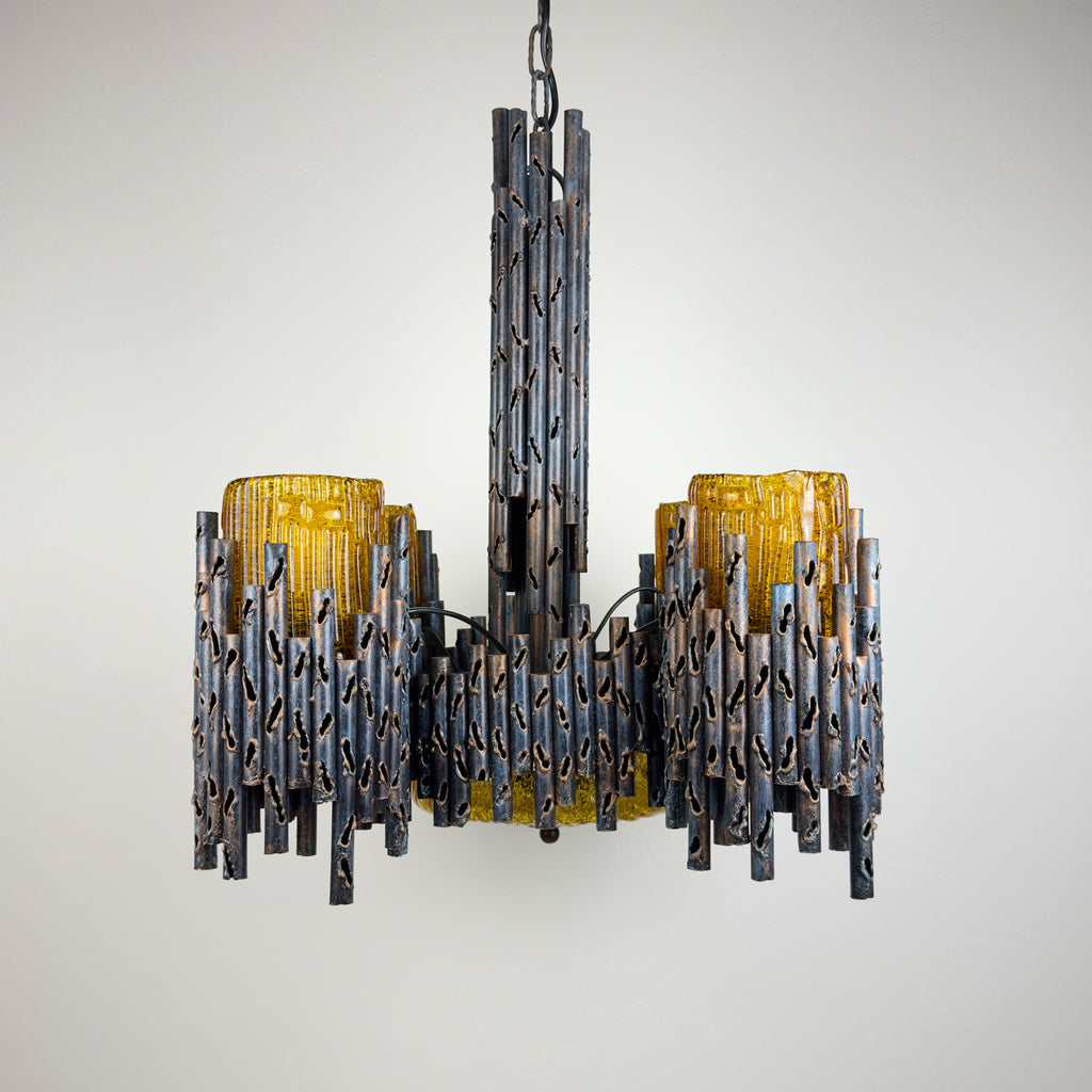 Brutalist chandelier by Marcello Fantoni, Fantoni Studio, Firenze, Italy 1960s