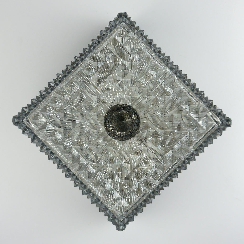 Vintage crystal ceiling lamp, Italy 1960s