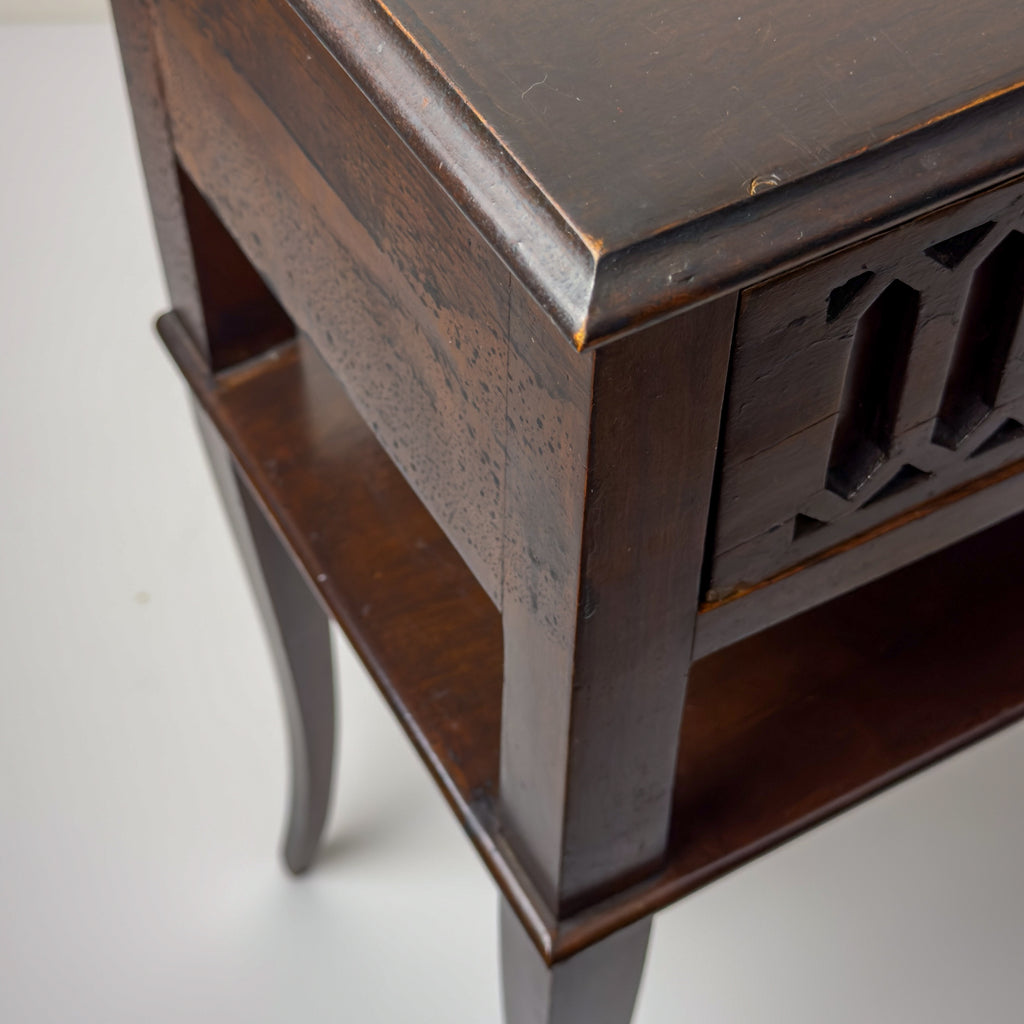 Vintage wood nightstand Italy 1970s