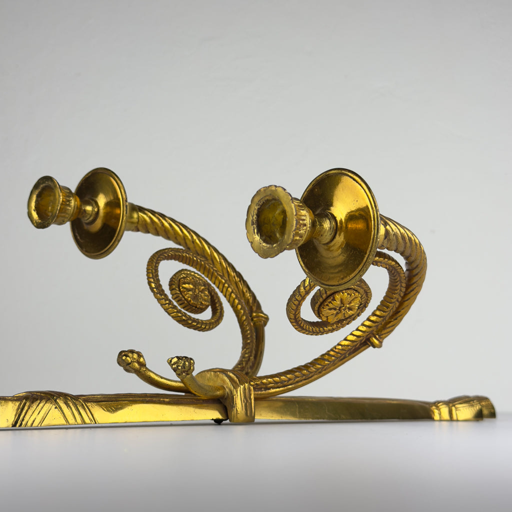 Large Bronze Wall Candle Sconce, France 1950s