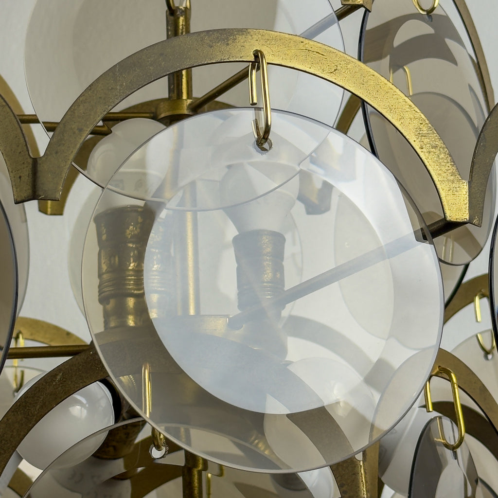 Smoked Murano chandelier by Gino Vistosi, Italy 1970s