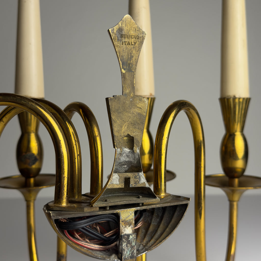 Vintage brass wall lamp by Stilnovo, Italy, 1950s