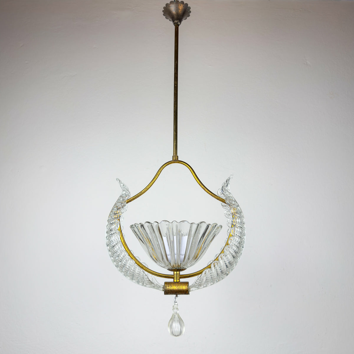 1930s Vintage Murano chandelier by Barovier & Toso, Italy