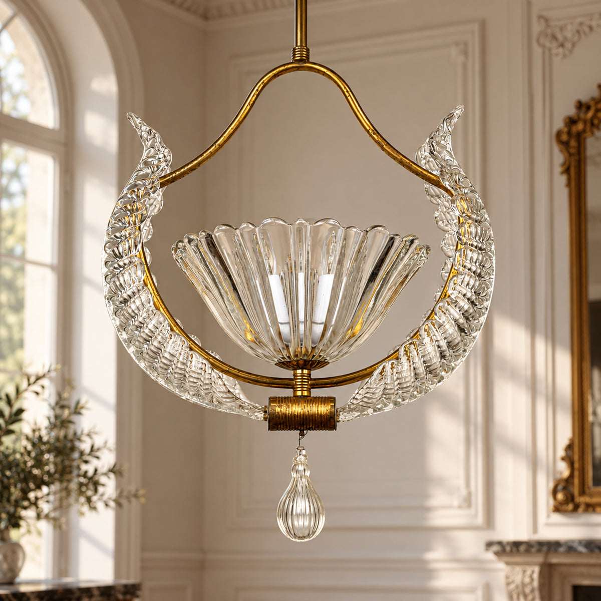 1930s Vintage Murano chandelier by Barovier & Toso, Italy