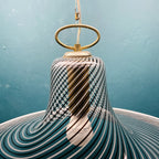 Vintage swirl Murano pendant lamp Italy 1970s Italian modern murano chandelier