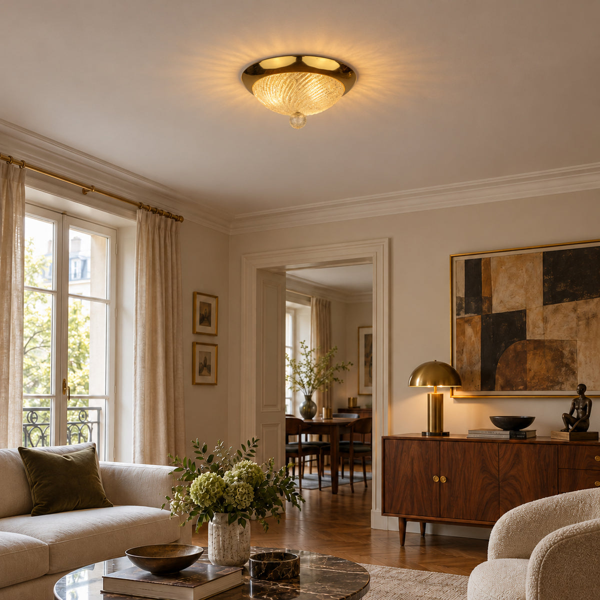 Vintage murano ceiling lamp, Italy 1980s