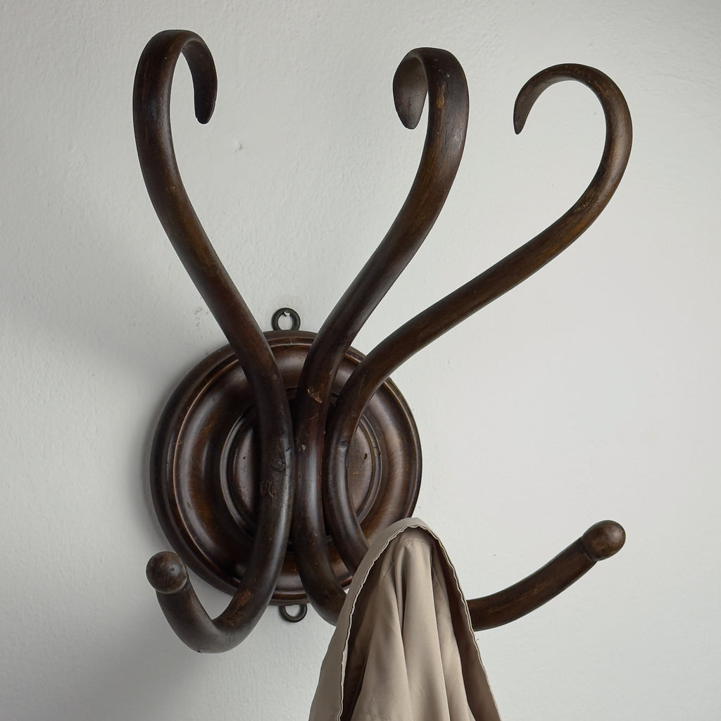 Antique Bentwood Wall Coat Rack by Thonet, Austria, 1920s