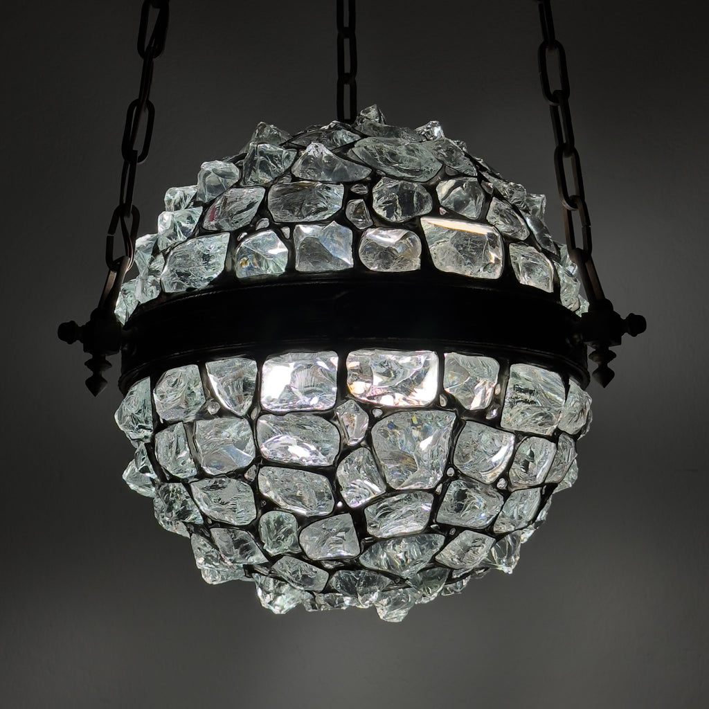 Antique chandelier on chains in Art Nouveau style, Austria, early 20th century