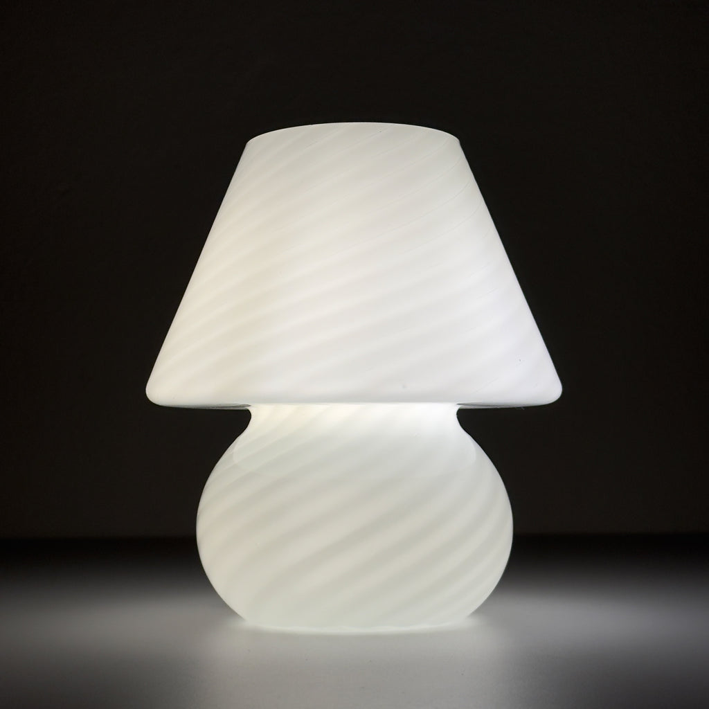 Original vintage swirl murano glass table lamp Mushroom, Italy 1970s