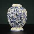 Vintage Blue Ceramic Vase by Bassano, Italy 1970s