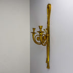 Large Bronze Wall Candle Sconce, France 1950s