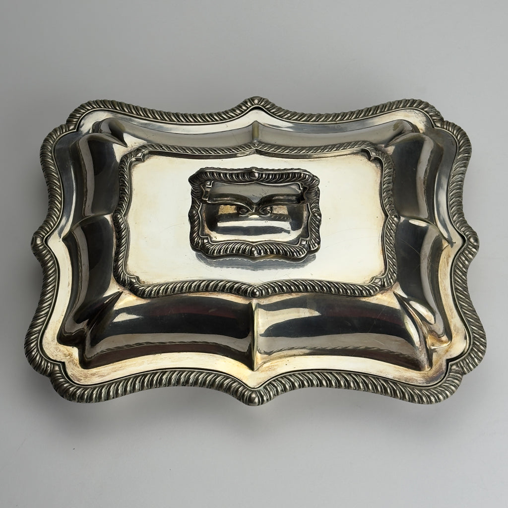 Antique Silver Plated Sheffield Serving Dish And Cover, England, early 20th century