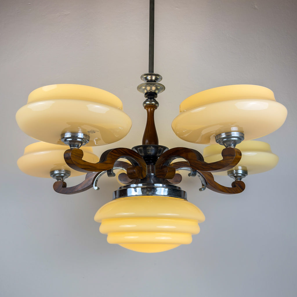 Art Deco Large Chandelier, Italy 1950s
